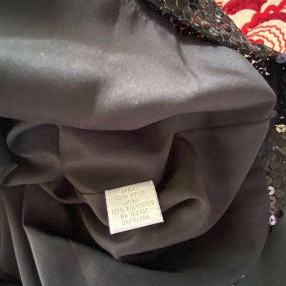 size‎ 8 dress Donna Morgan little black mini sequin scoop back cocktail party - Picture 8 of 8